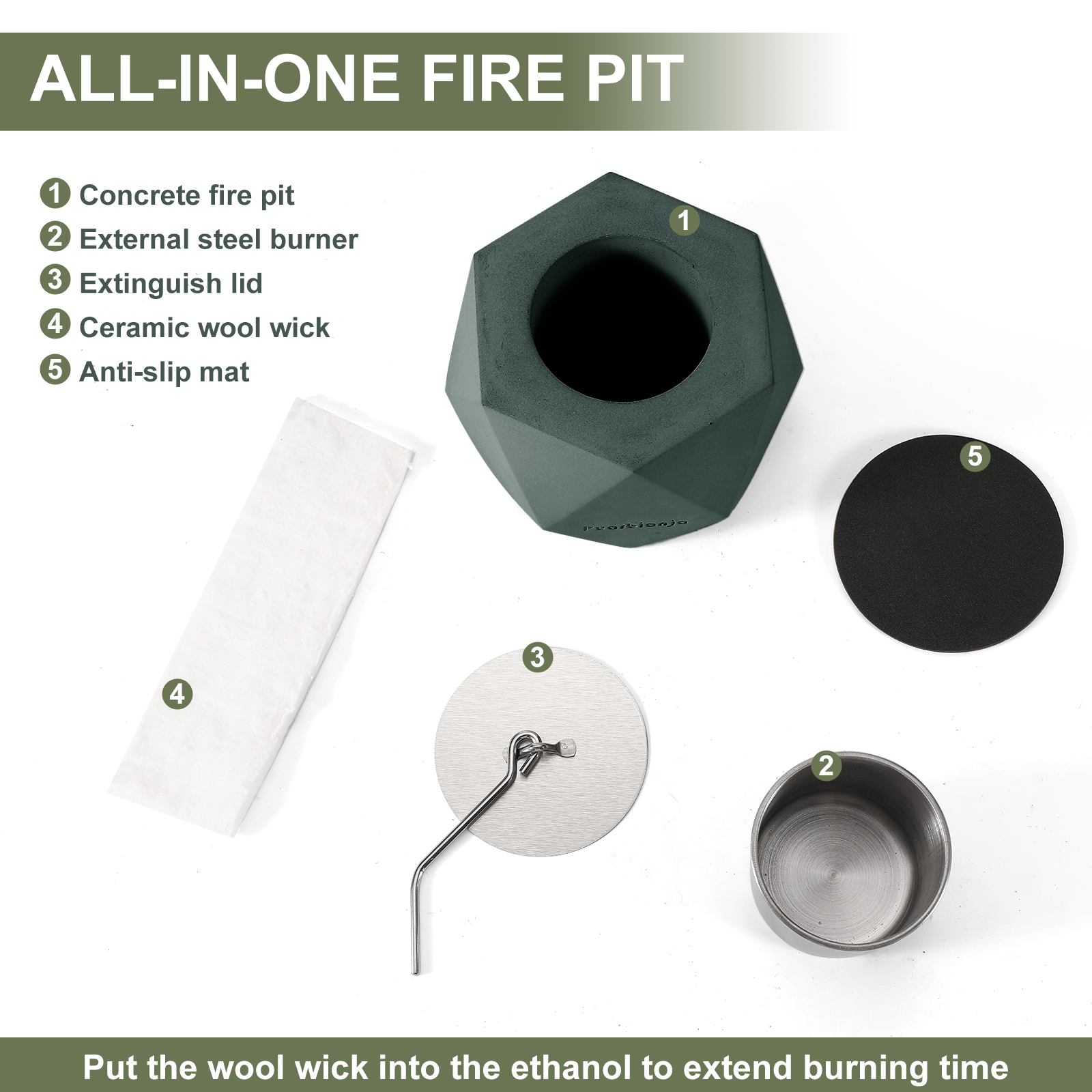 Puarbianja 6.1" Tabletop Fire Pit - Outdoor & Indoor Fire pit for Smores, Portable Mini Fireplace, Gift for Christmas ,White Elephant Gift, Brick Blue - Image 3