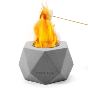 Puarbianja 6.1" Tabletop Fire Pit - Outdoor & Indoor Fire pit for Smores, Portable Mini Fireplace, Gift for Christmas ,White Elephant Gift, Grey