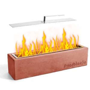 Puarbianja 14.5" Tabletop Fire Pit - Stylish Concrete Fire Pit for Indoor & Outdoor Use - Gift for Christmas ,White Elephant Gift, Brick Red