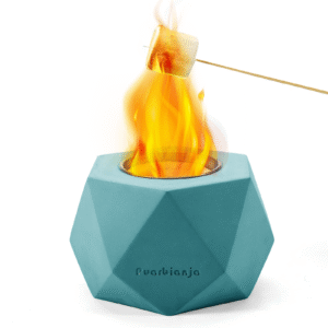 Puarbianja 6.1" Tabletop Fire Pit - Outdoor & Indoor Fire pit for Smores, Portable Mini Fireplace, Gift for Christmas ,White Elephant Gift, Light Blue